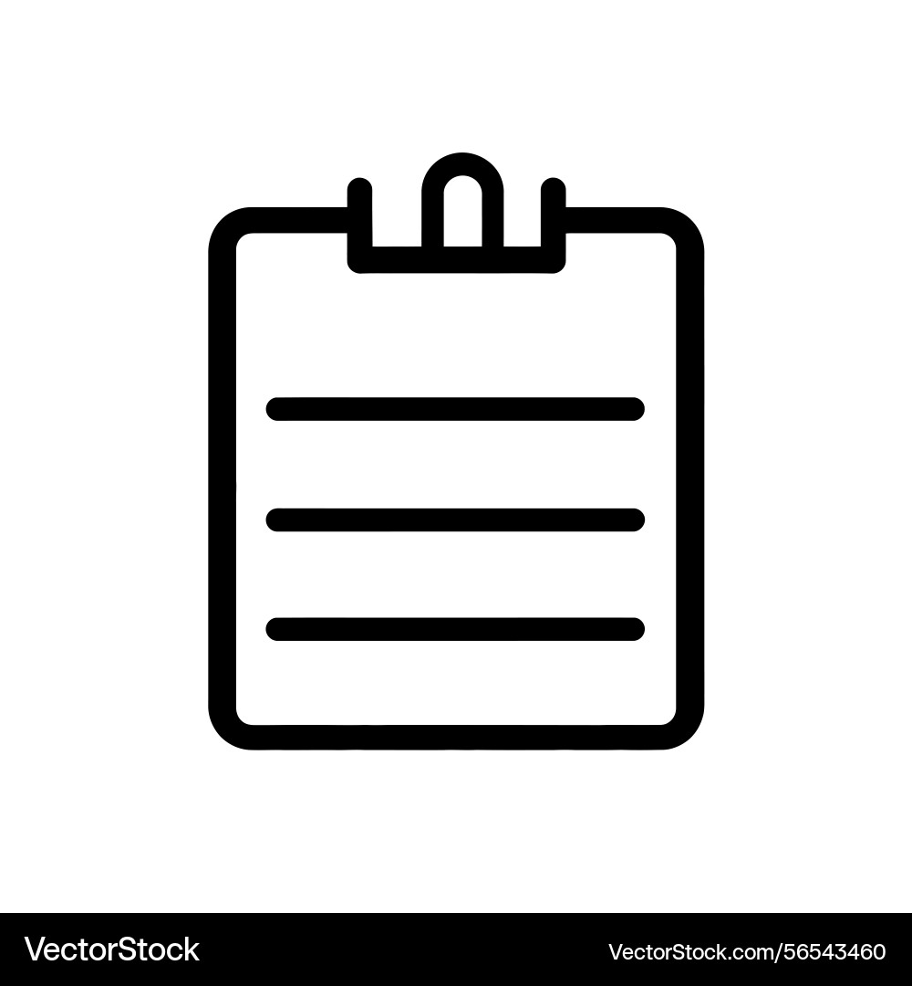 Clipboard outline icon design with lines vector image