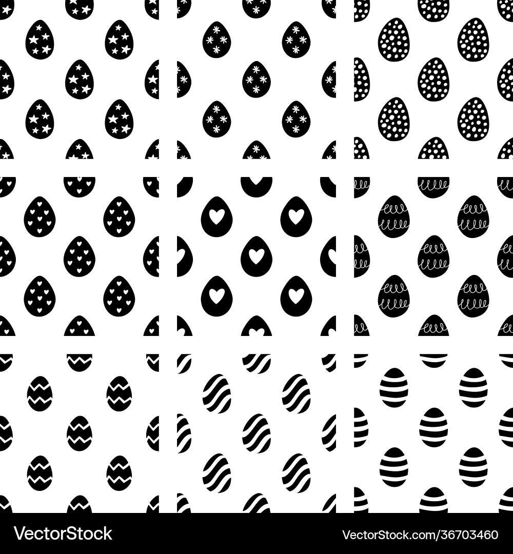 Easter set seamless patterns from hand drawn Easter set seamless patterns from hand drawn vector image