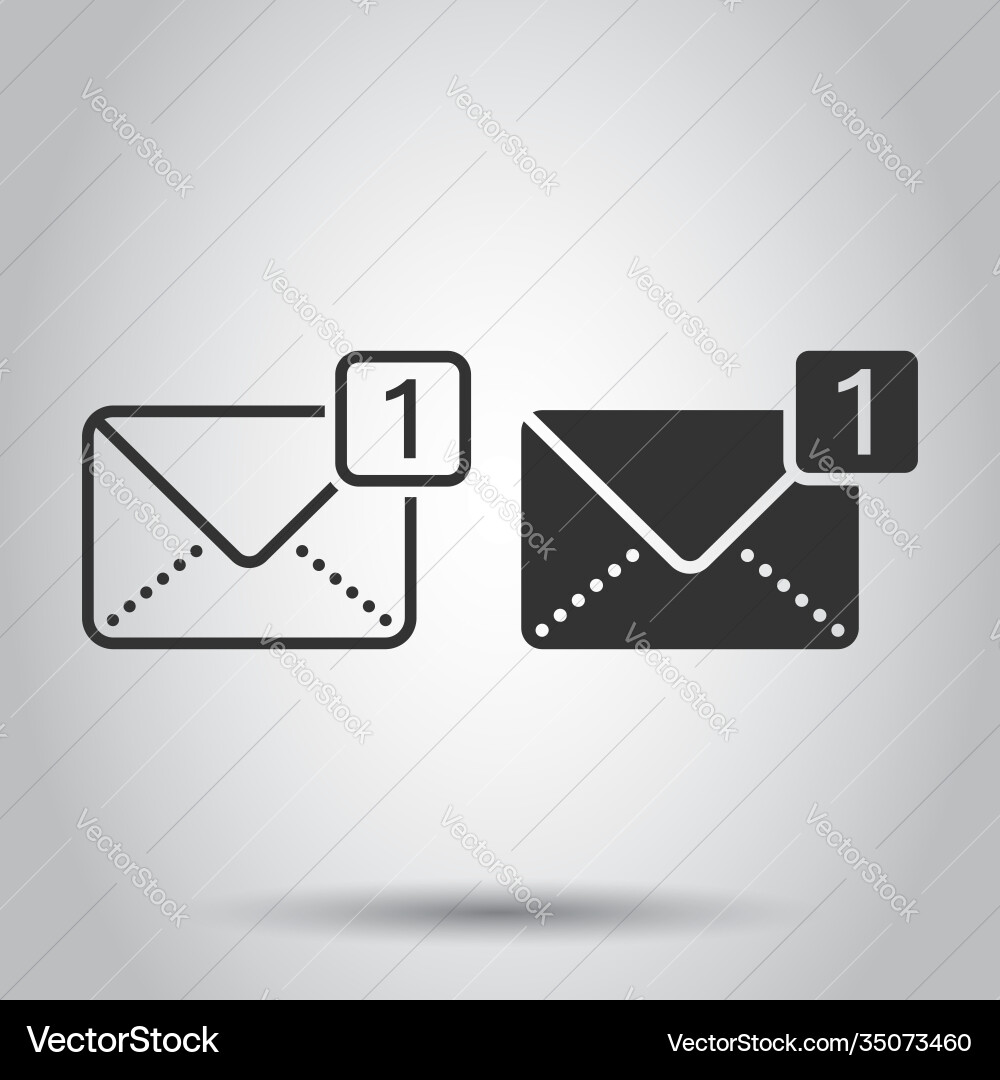 Email message icon in flat style mail document Email message icon in flat style mail document vector image
