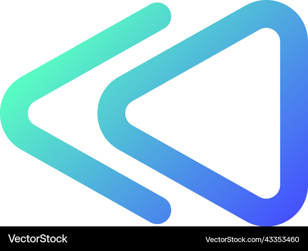 Fast reverse button pixel perfect gradient linear Fast reverse button pixel perfect gradient linear vector image