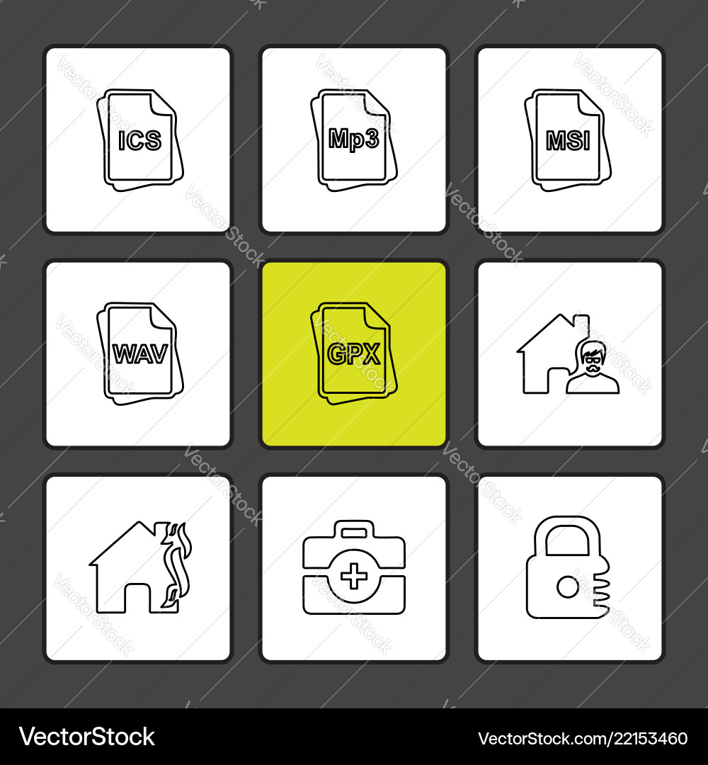 File type files documents eps icons set vector image