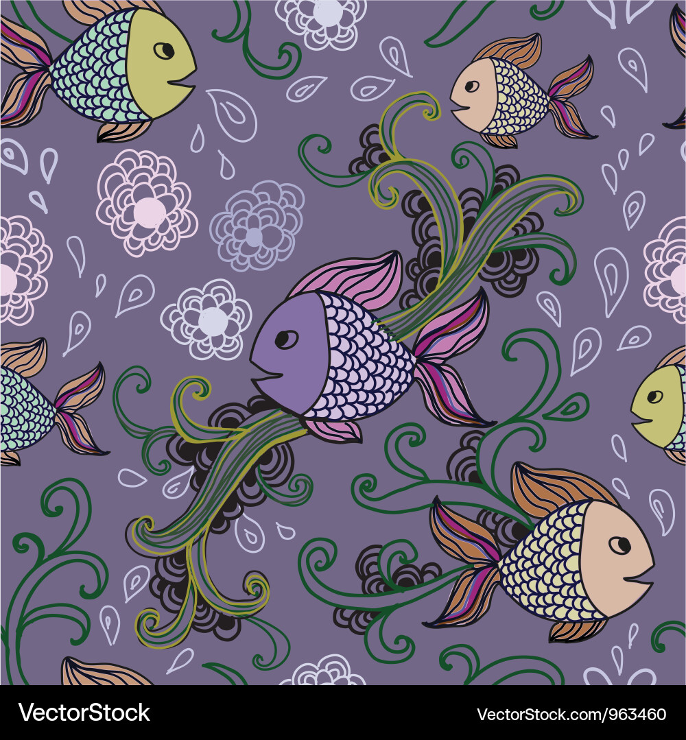 Fish pattern in abstract style Vector Image