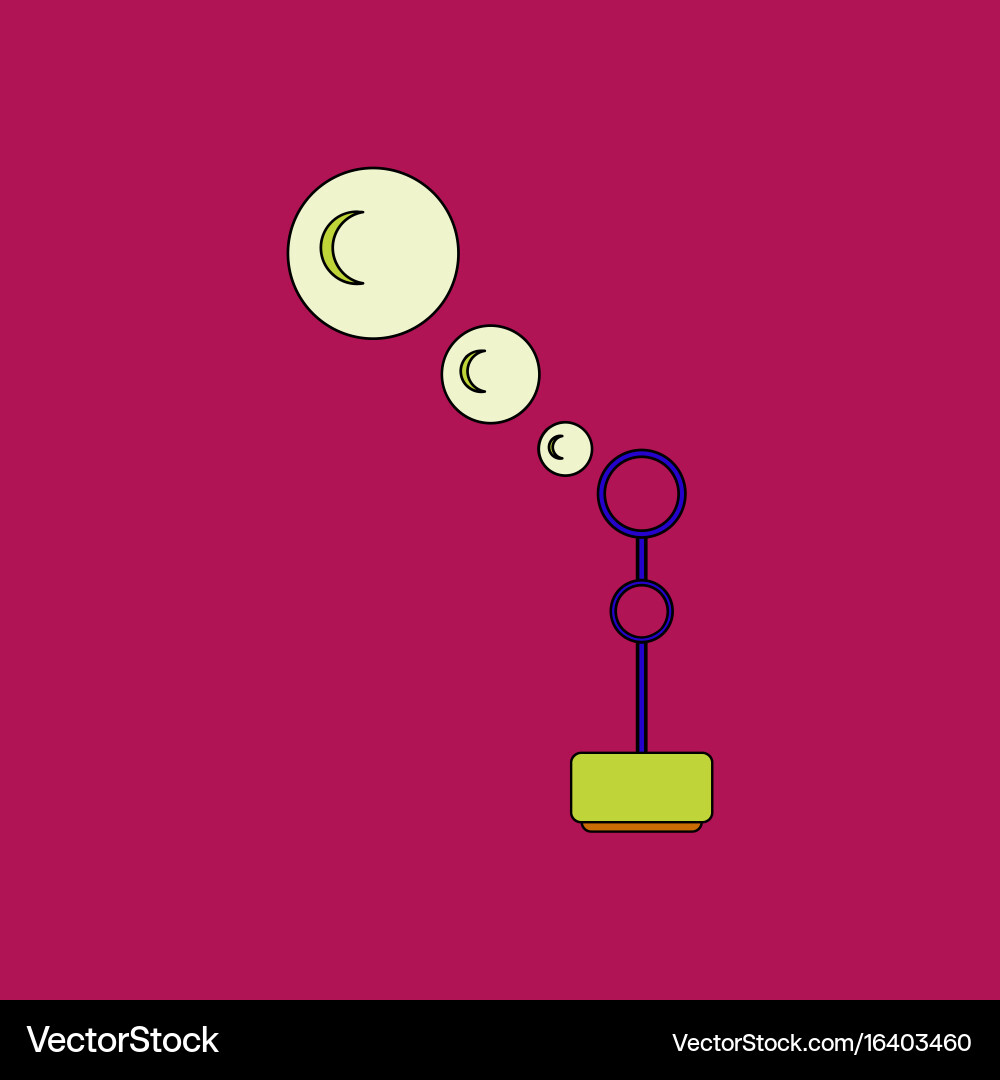Flat icon design collection bubble stick Vector Image