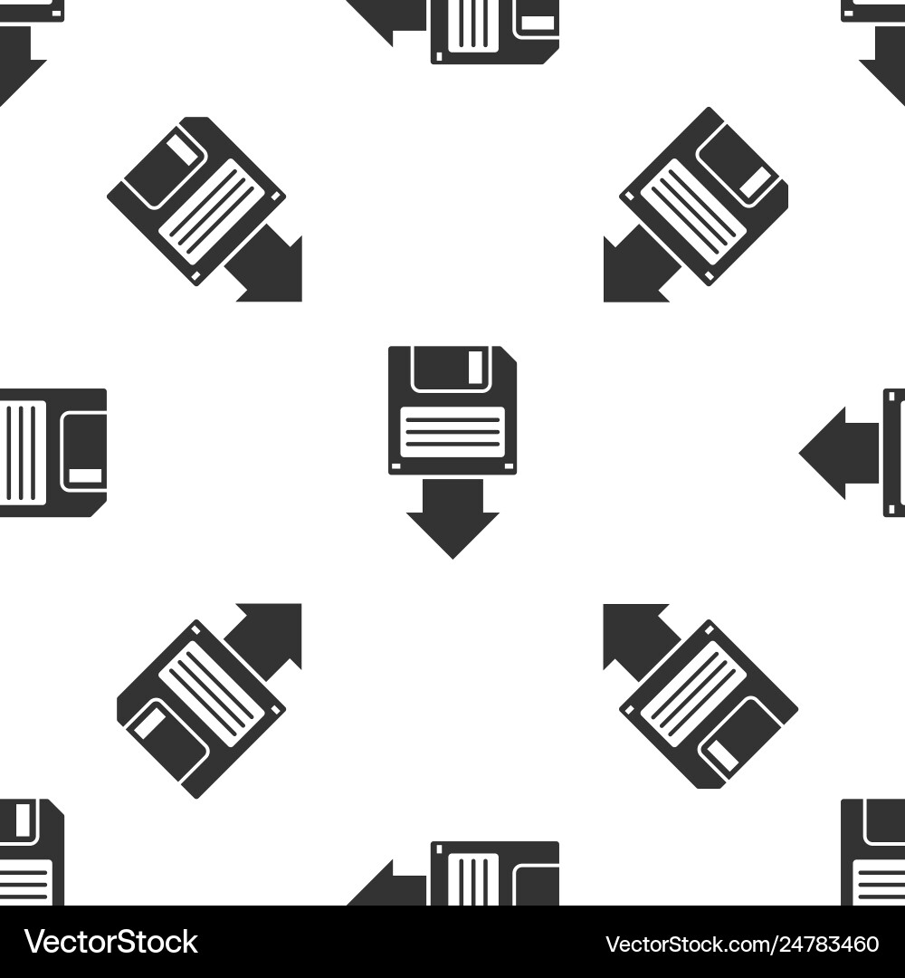 Grey floppy disk backup icon isolated seamless Grey floppy disk backup icon isolated seamless Vector Image