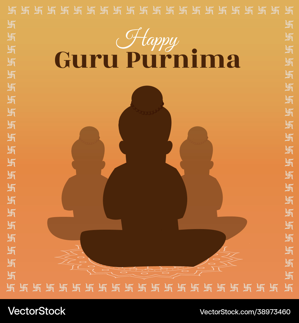 Happy guru purnima banner design Happy guru purnima banner design vector image