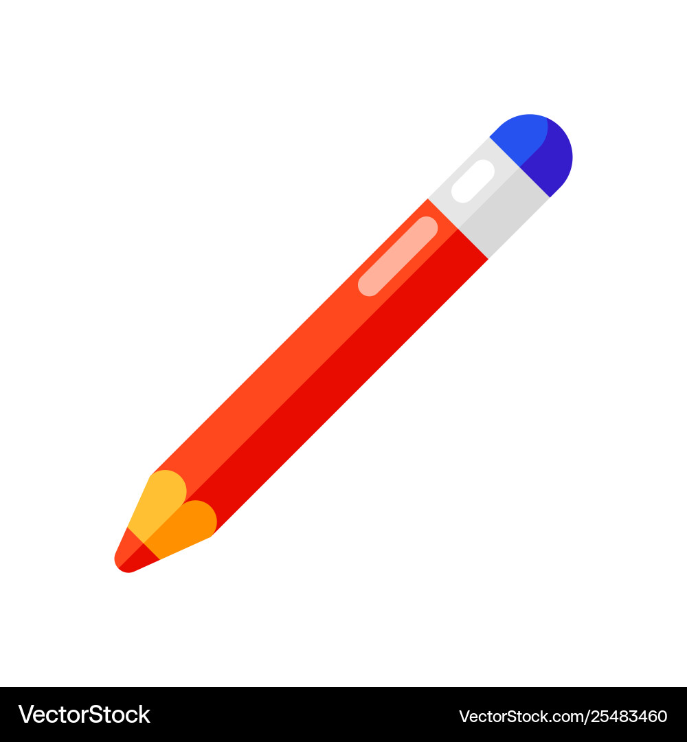 Icon Bleistift mit Radiergummi im flachen Stil Icon Bleistift mit Radiergummi im flachen Stil vektorbild