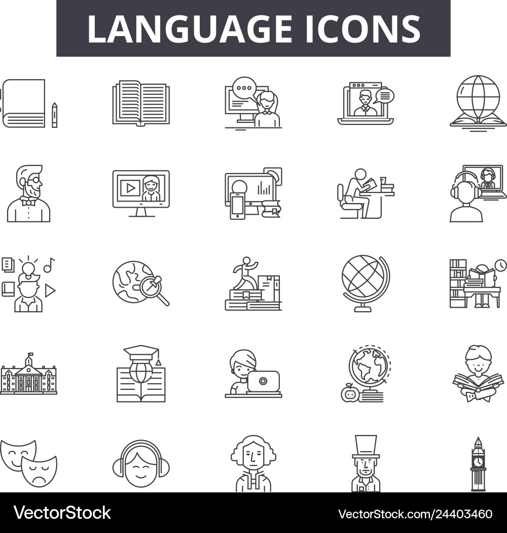 Language line icons for web and mobile design Language line icons for web and mobile design vector image