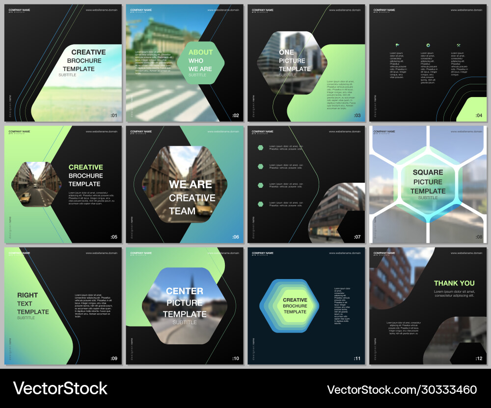 Minimal brochure templates with hexagonal design Minimal brochure templates with hexagonal design vector image