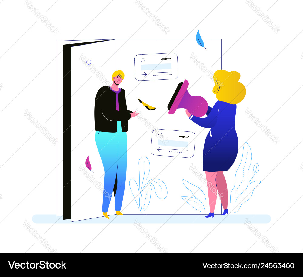 Passport control - colorful flat design style Passport control - colorful flat design style vector image