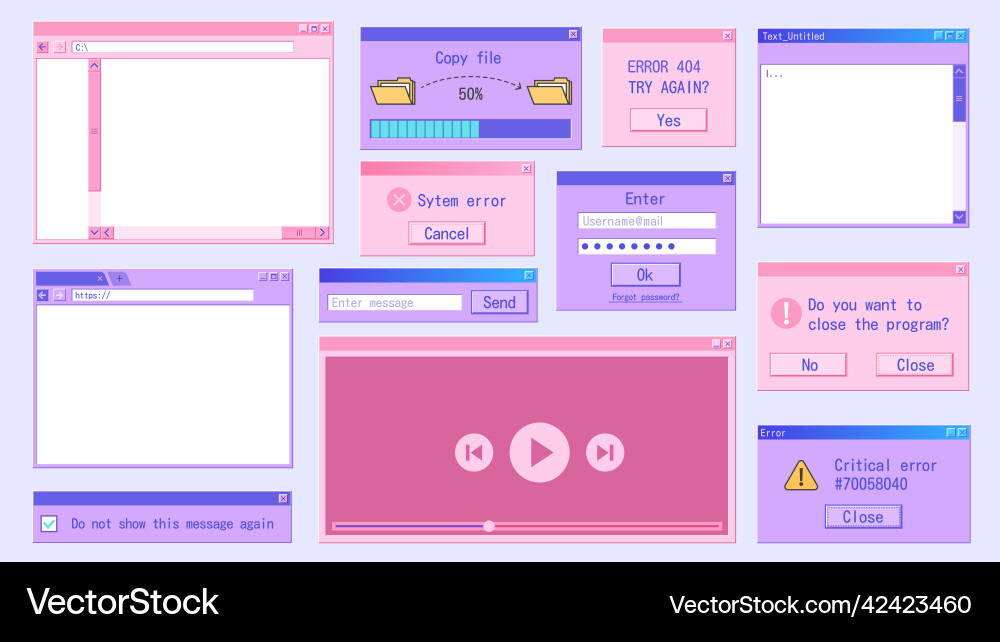 Retrowave Computer Window vector image