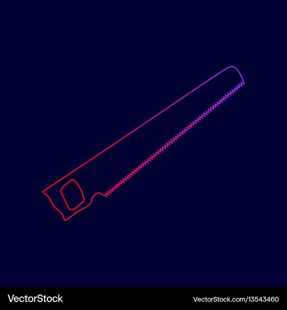 Saw simple sign line icon with gradient vector image