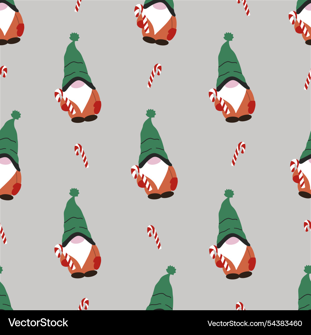 Seamless pattern with christmas dwarf Seamless pattern with christmas dwarf vector image
