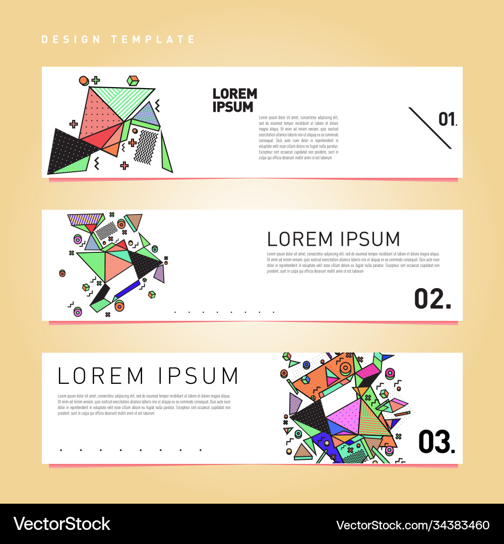 Set abstract banner web design template retro Set abstract banner web design template retro Vector Image
