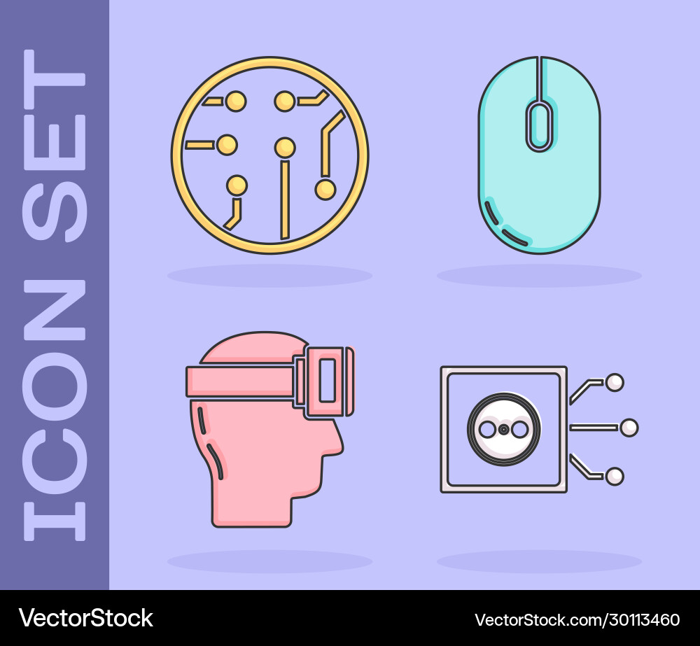 Set remote control processor virtual reality Set remote control processor virtual reality vector image