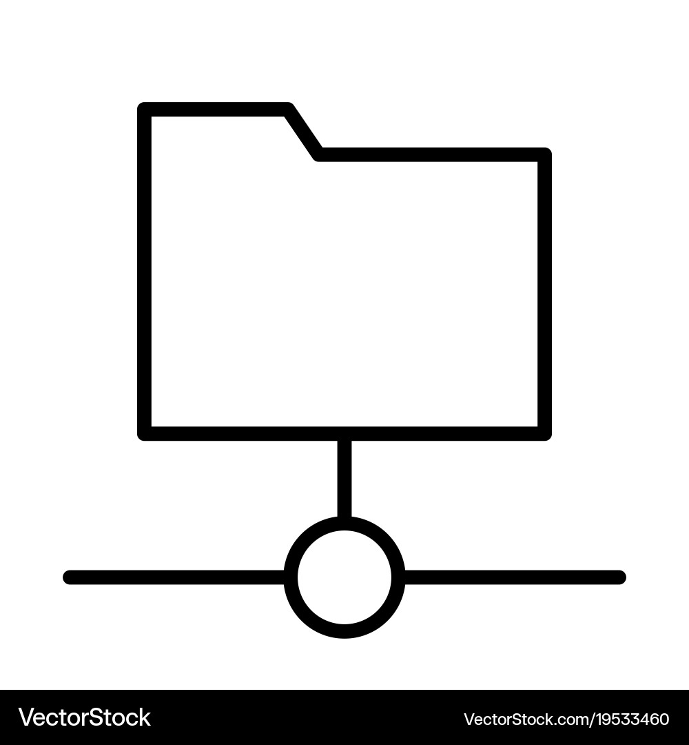 Shared folder line icon simple minimal pictograph vector image
