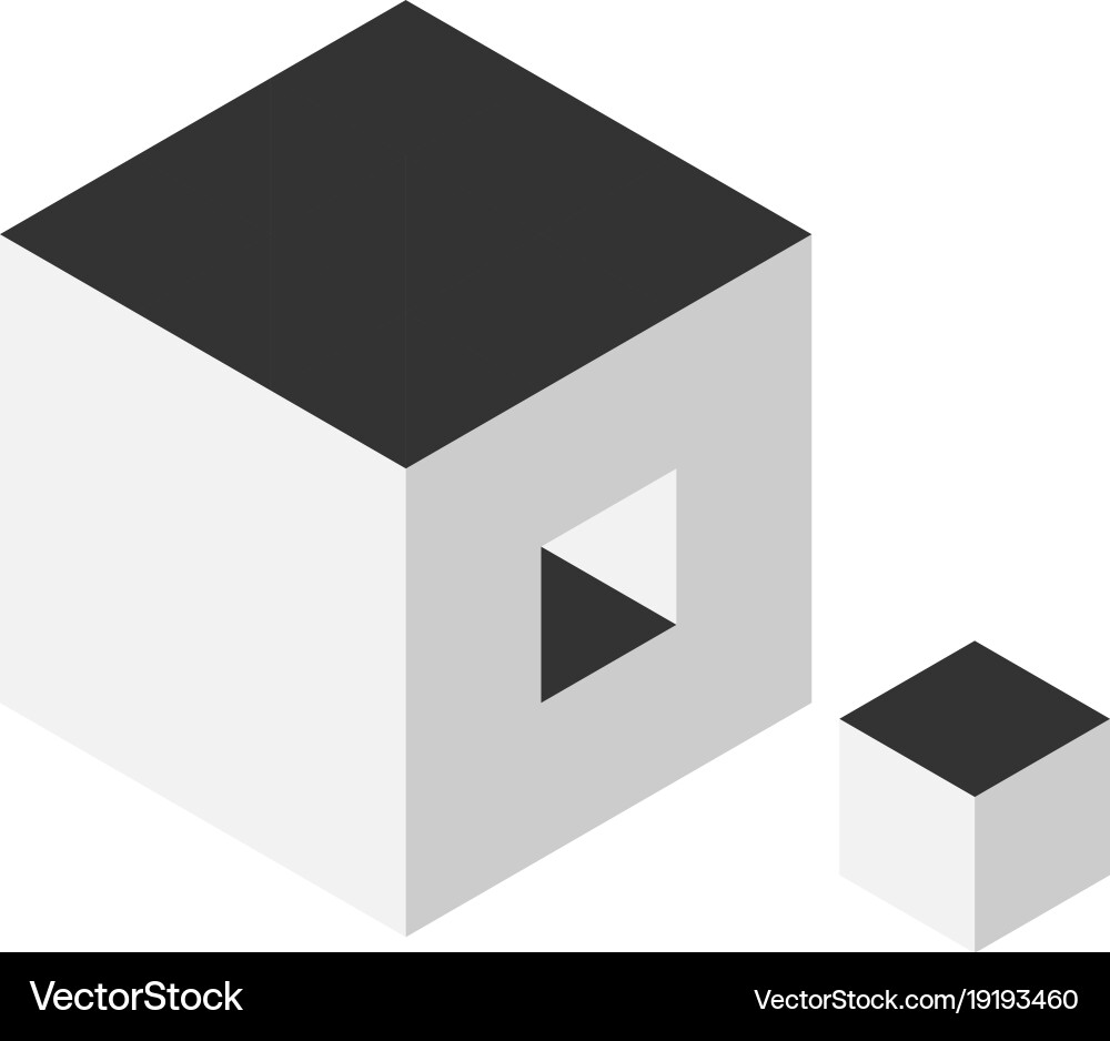 Solution design element concept block of 3d cubes vector image