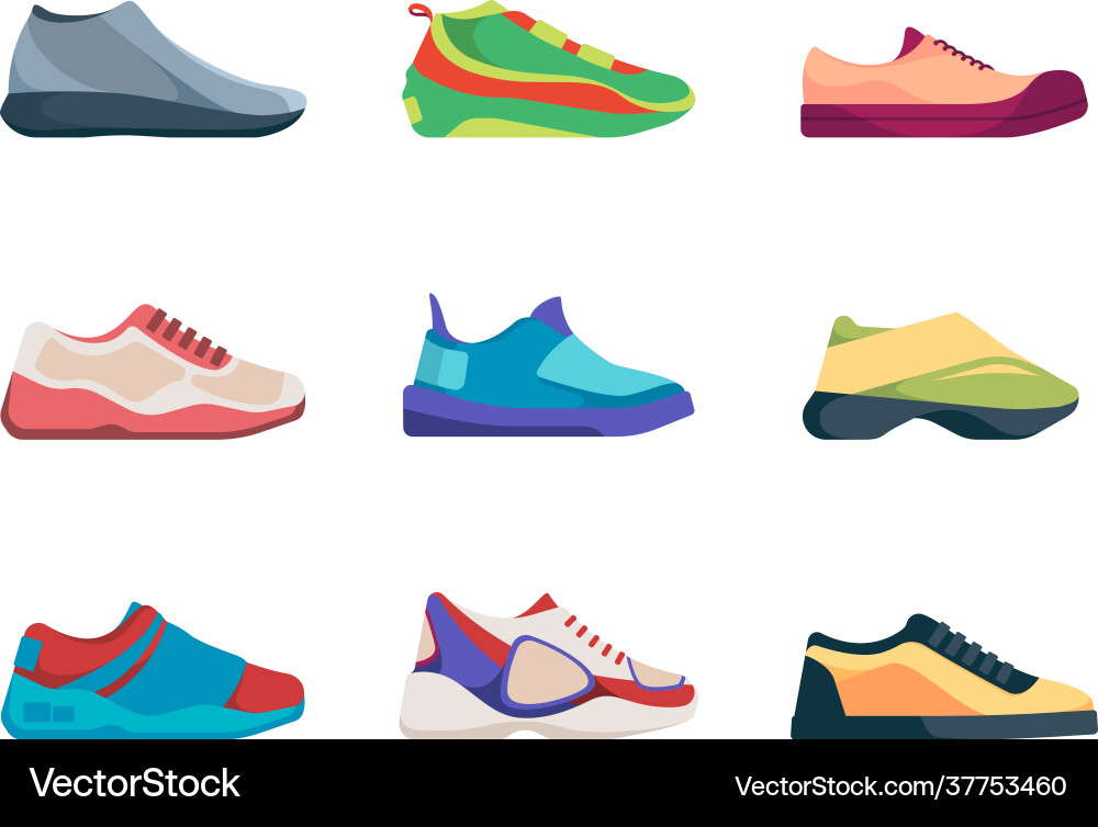 Sport sneakers fashioned shoes footwear Sport sneakers fashioned shoes footwear vector image