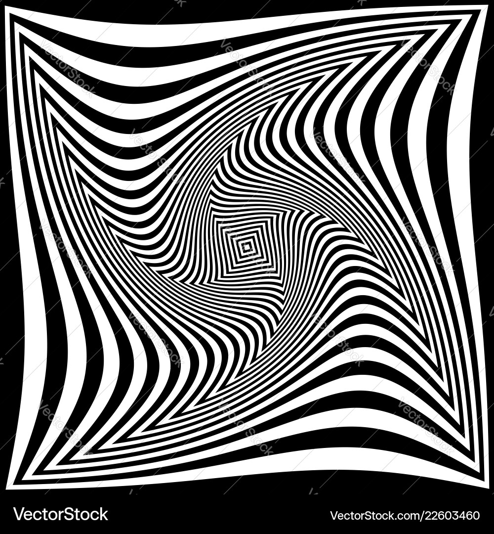 Squares with rotating distortion abstract Vector Image