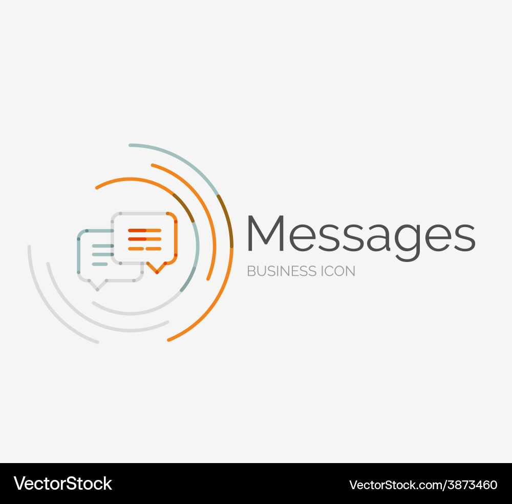 Thin line neat design logo messages concept vector image