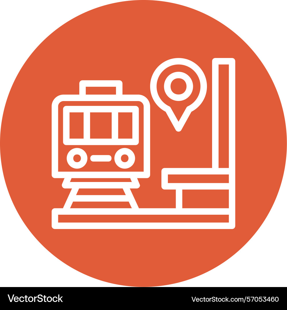 Train station line circle style icon design Vector Image