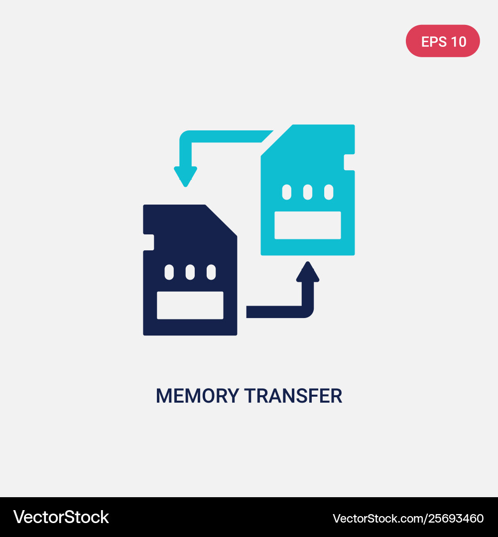 Two color memory transfer icon from artificial Two color memory transfer icon from artificial vector image