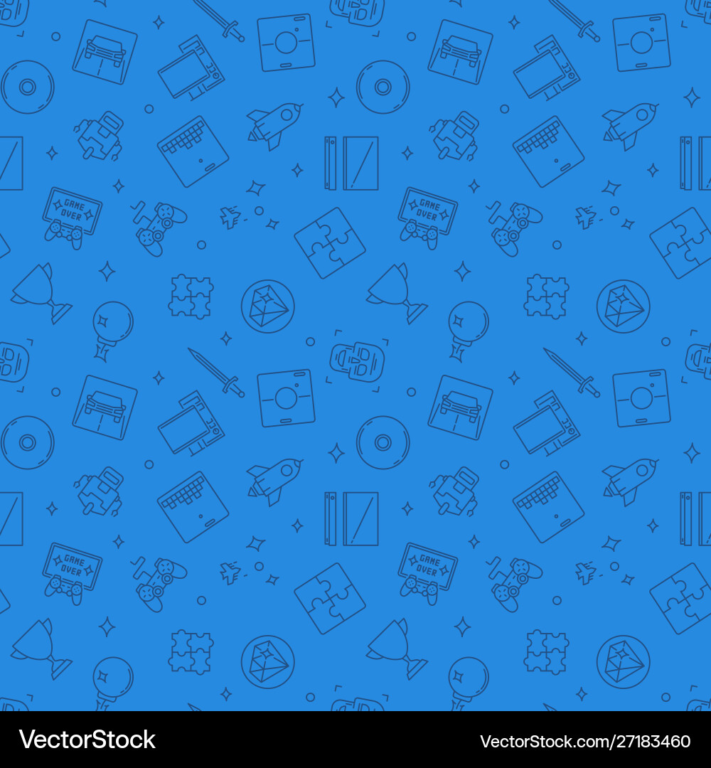 Video Game Seamless Pattern Vector Image