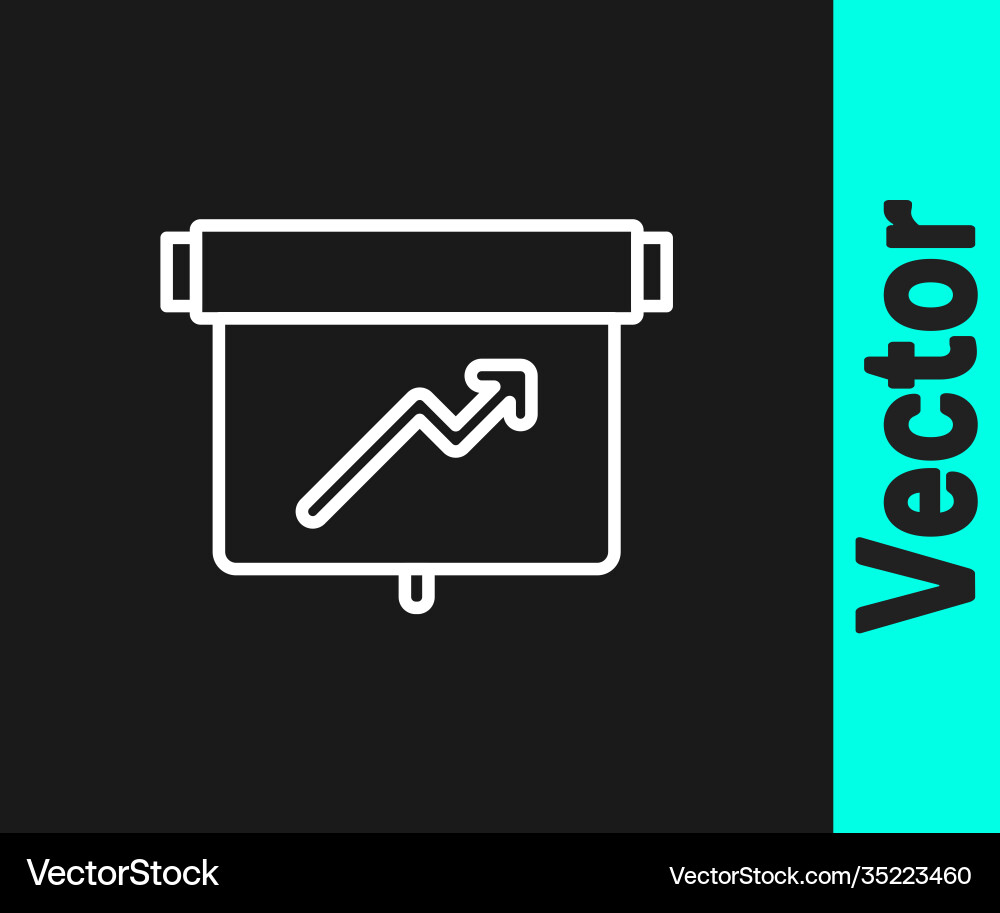 White line board with graph chart icon isolated White line board with graph chart icon isolated vector image
