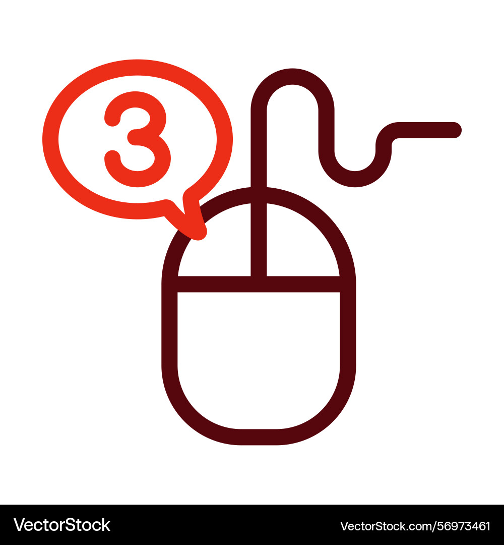 3-click-rule thick line two color icons Vector Image
