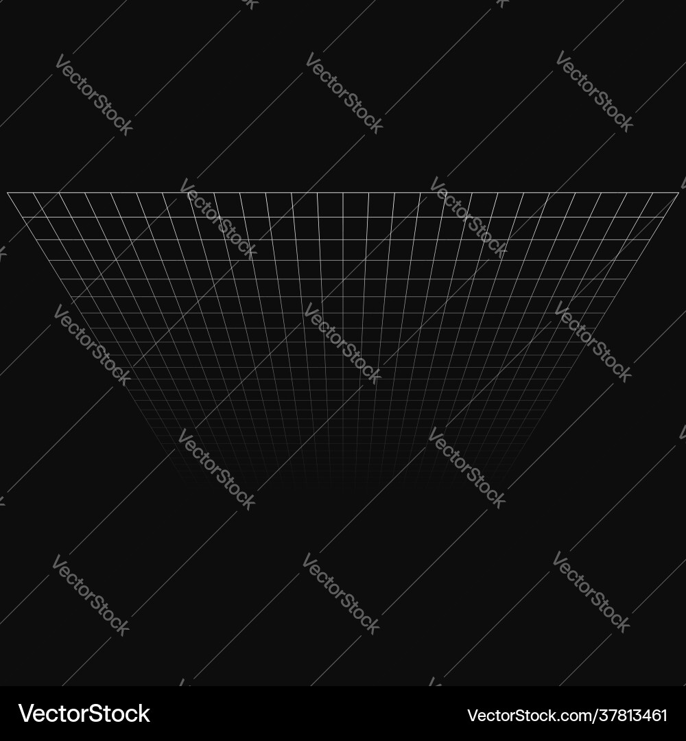 Abstract 3d grid mesh in perspective checkered Vector Image