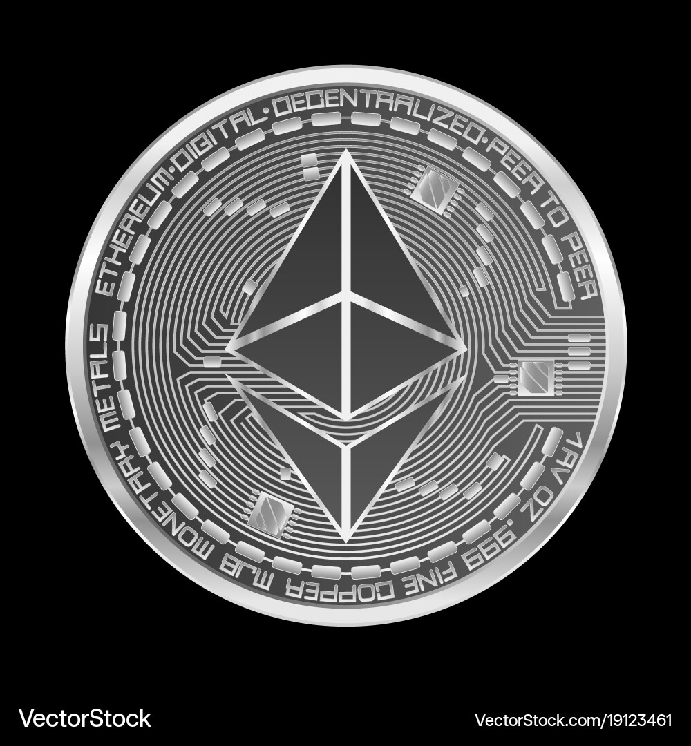 Ethereum Silver Coin – Royalty-Free Vector | VectorStock