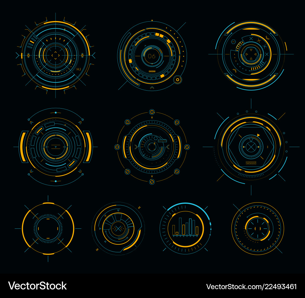 Futuristic HUD Interface Elements vector image