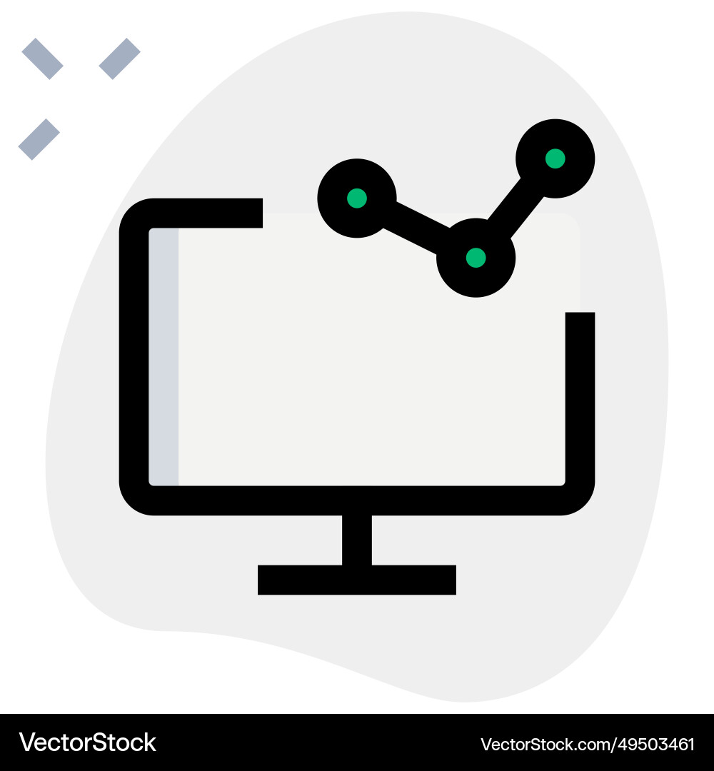 Graphical display of data on desktop screen vector image