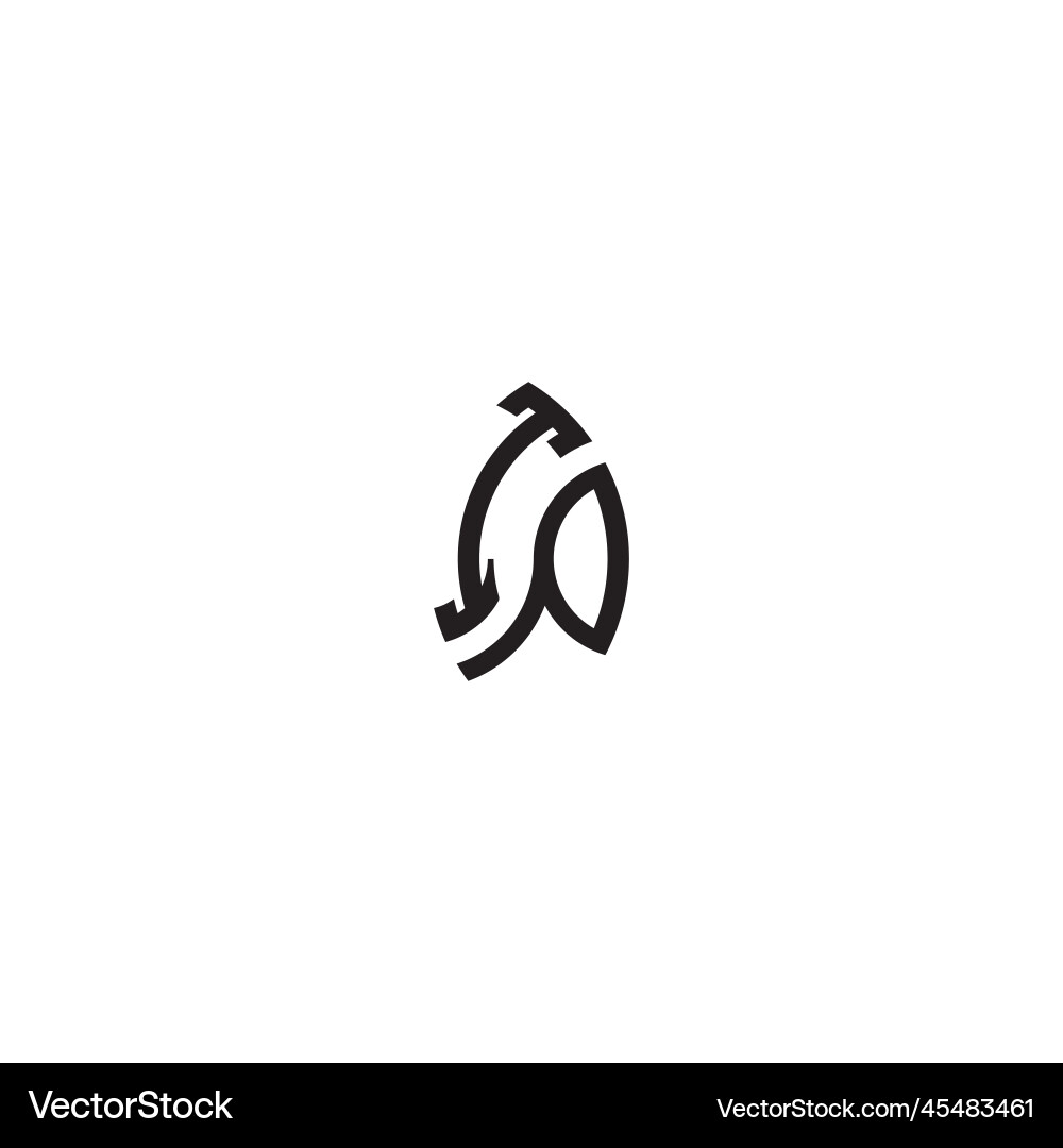 Ip leaf shape line initial concept with high Ip leaf shape line initial concept with high Vector Image