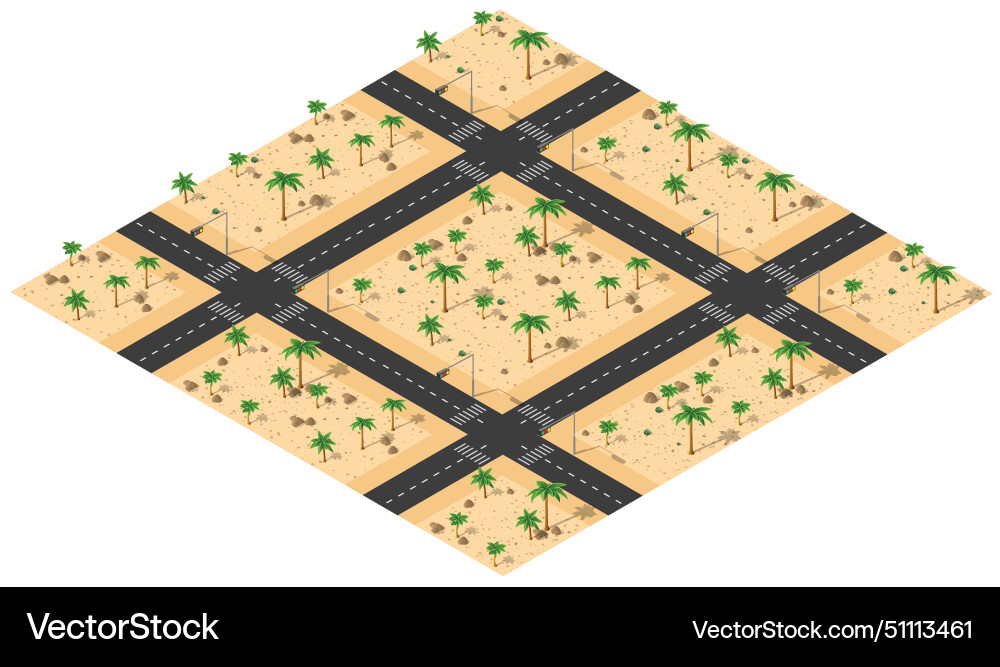 Isometric 3d park trees forest nature elements Vector Image