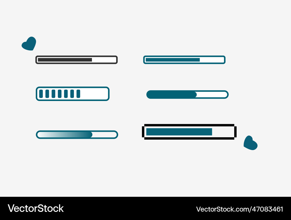 Loading bar progress icon set Loading bar progress icon set vector image