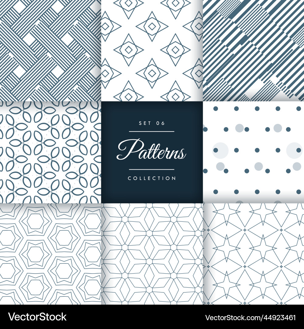 Minimal style patterns pack set in different vector image