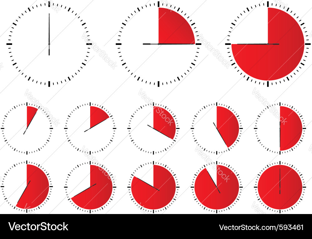 Red Timer Icons vector image