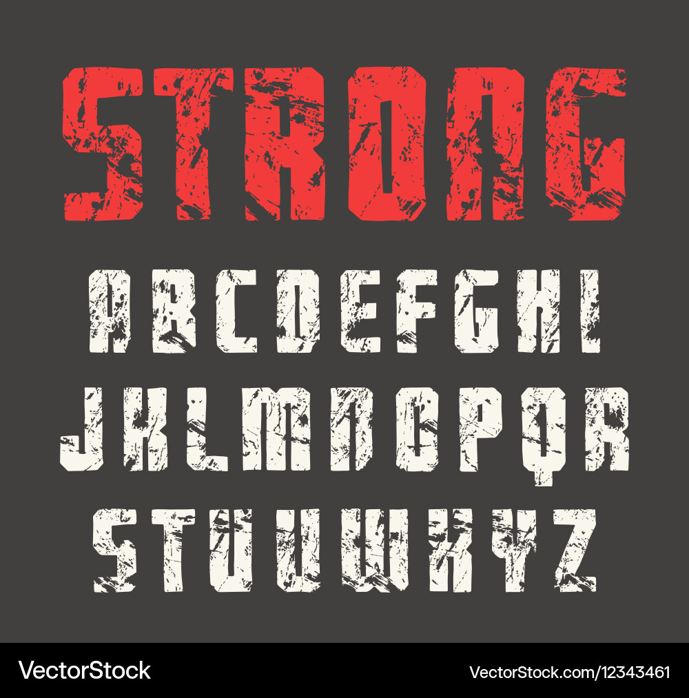 Sanserif font in the style of handmade graphics vector image