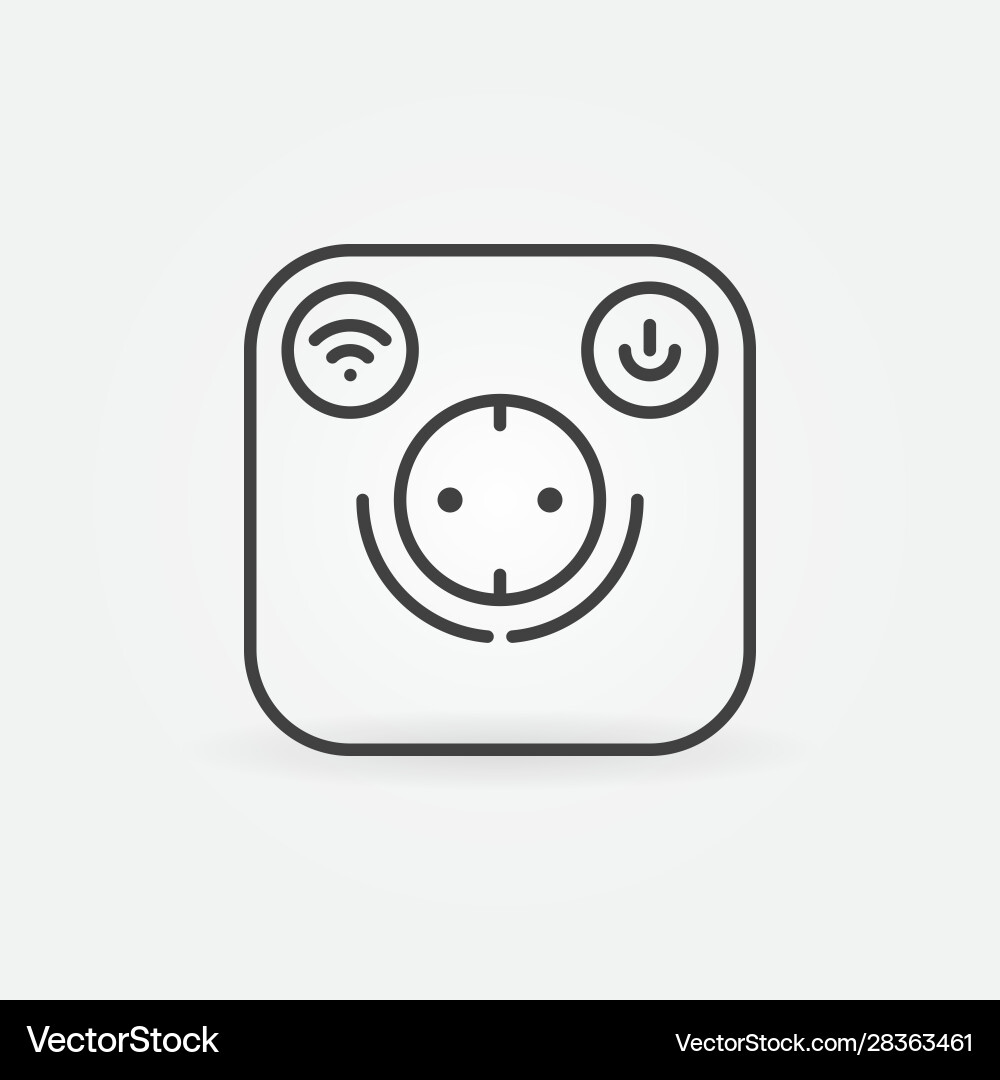 Smart socket outline icon or design element Smart socket outline icon or design element vector image