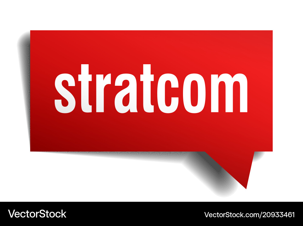 Stratcom red 3d speech bubble vector image