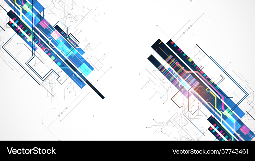 Technological background with colorful squares vector image