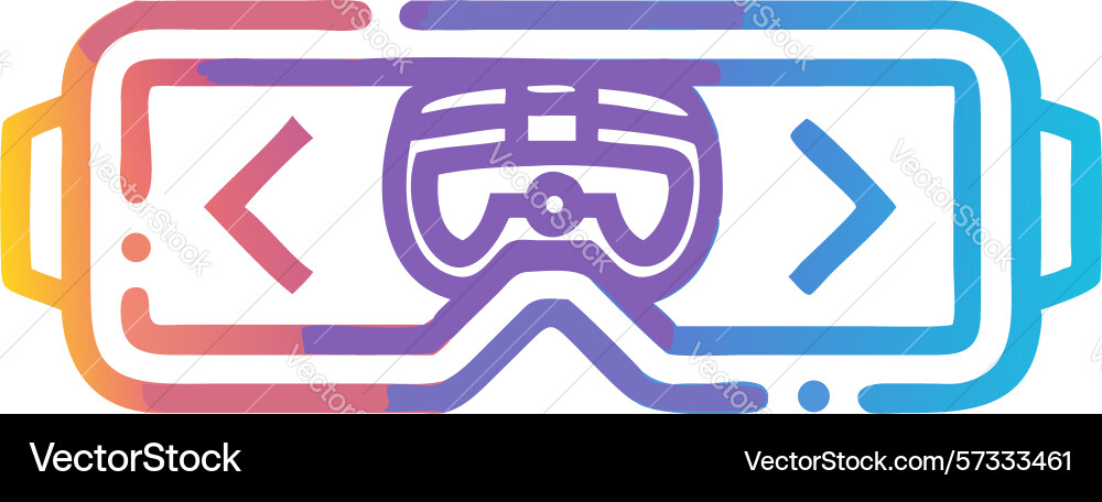Vr headset with programming code on screen design vector image