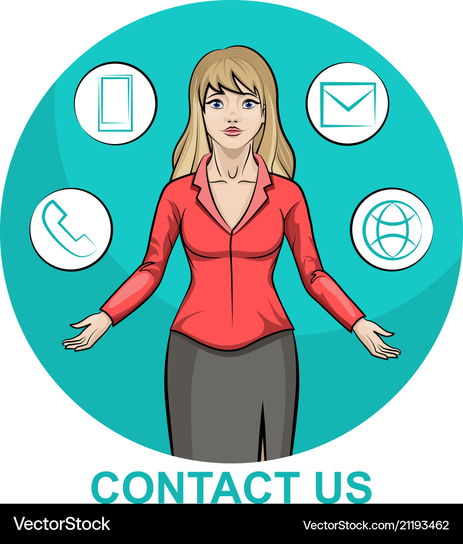 A blond business woman character with infographic A blond business woman character with infographic vector image