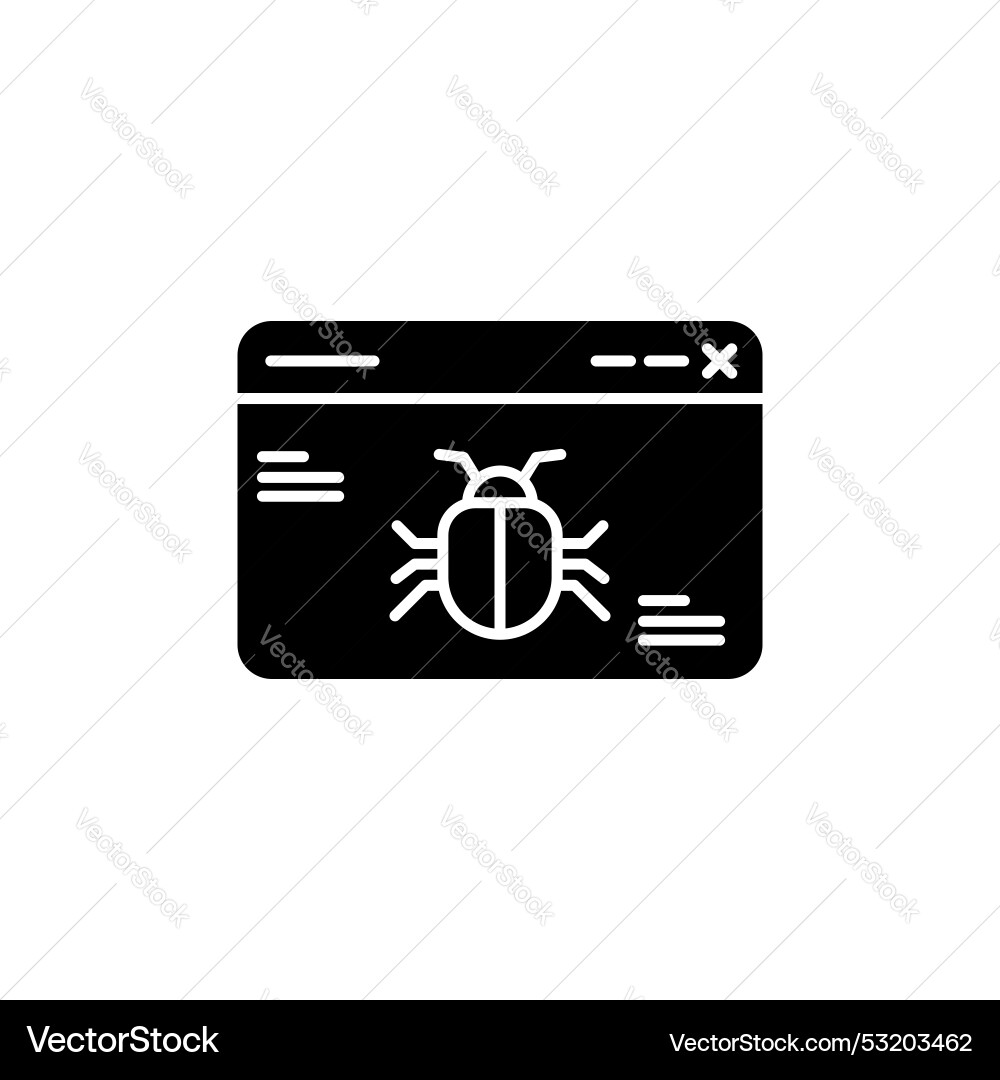 Bug icon set malware computer virus symbol vector image