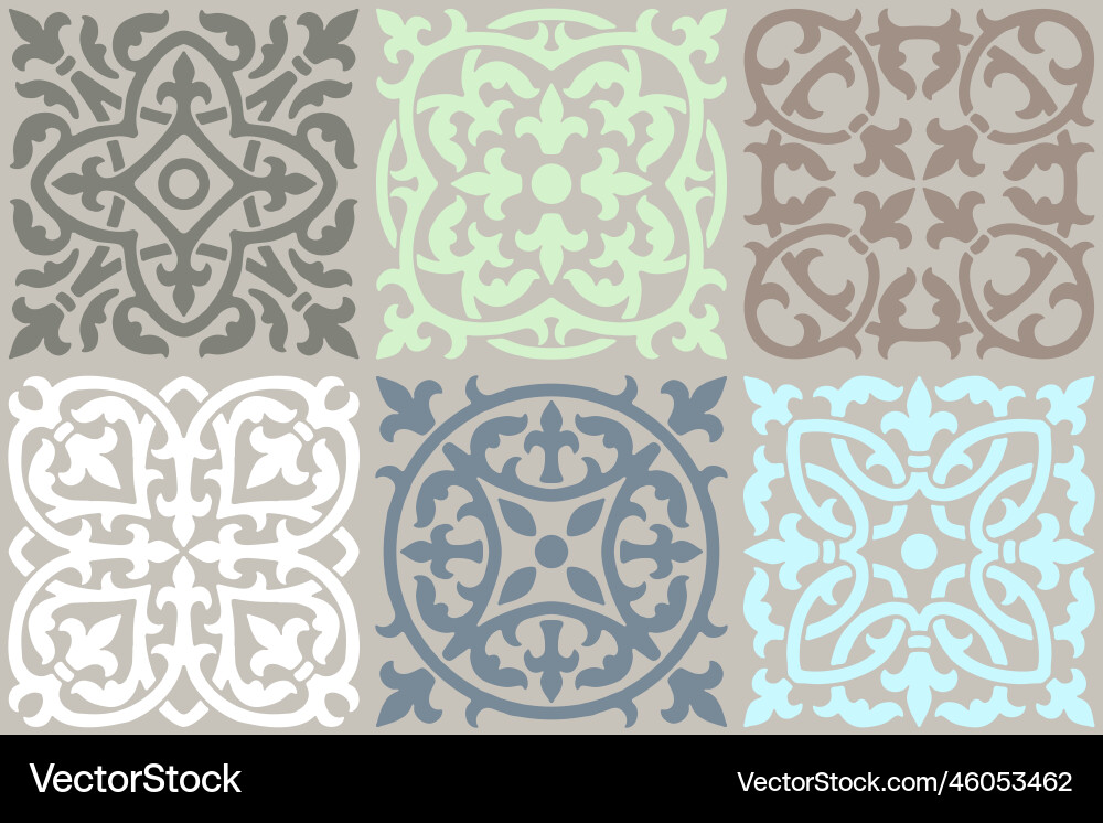 Ceramic Tile Pattern - Decorative Ornament Vector Image