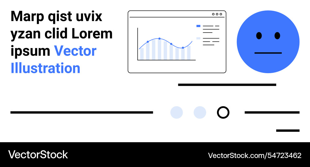 Data analysis dashboard with graph and face icon Data analysis dashboard with graph and face icon vector image