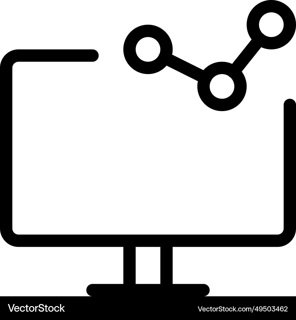 Graphical display of data on desktop screen Vector Image