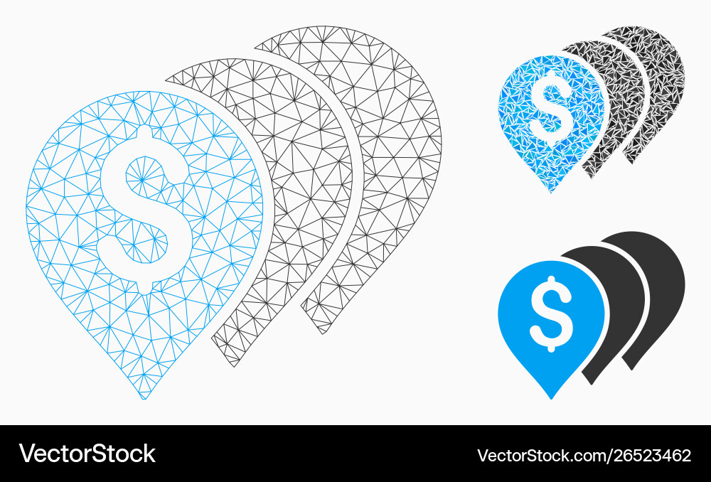 Money map pointers mesh network model Money map pointers mesh network model vector image