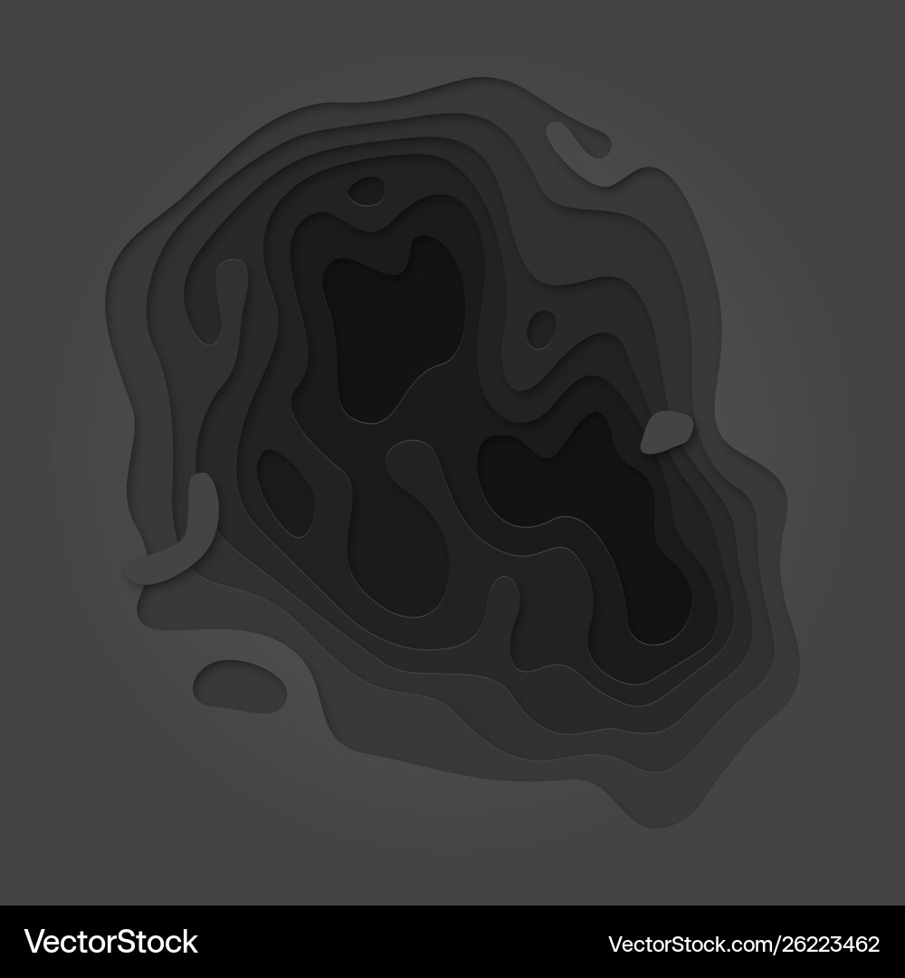Papercut multi layer black gradient background Papercut multi layer black gradient background vector image