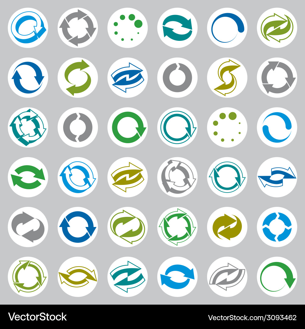 Reload icons set loop arrows refresh web theme vector image